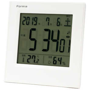 ＜コジマ＞ 保土ヶ谷電子販売 デジタル目覚まし時計 フォルミア FORMIA(フォルミア) ホワイト ホワイト HT009RC画像