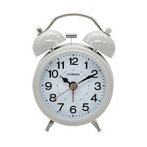 フォルミア ツインベル目覚まし時計 ［アナログ］ ホワイト HT-A038S-WH