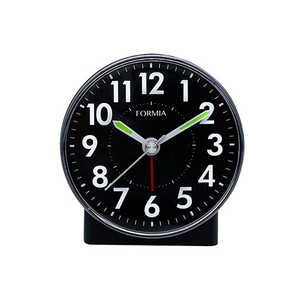 フォルミア 連続秒針 目覚まし時計 ［アナログ］ ブラック HT-A043W-BK