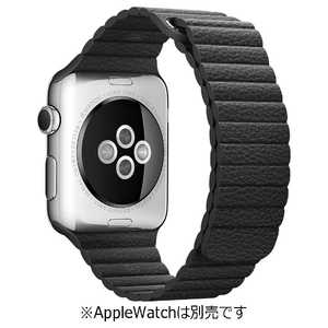 アップル Apple Watch 42mm ケース用 ブラックレザーループ - M　MJY52FE/A MJY52FEA