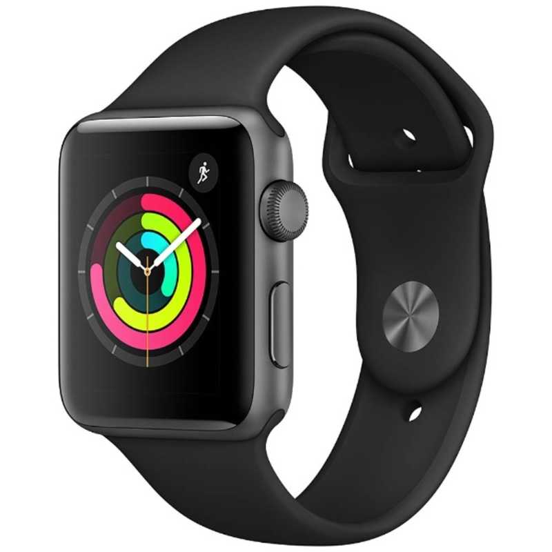アップル アップル Apple Watch Series 3（GPS） 42mm スペースグレイアルミニウムケースとブラックスポーツバンド　MQL12J/A MQL12JA MQL12JA