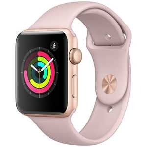 アップル Apple Watch Series 3（GPS） 42mm ゴールドアルミニウムケースとピンクサンドスポーツバンド　MQL22J/A MQL22JA