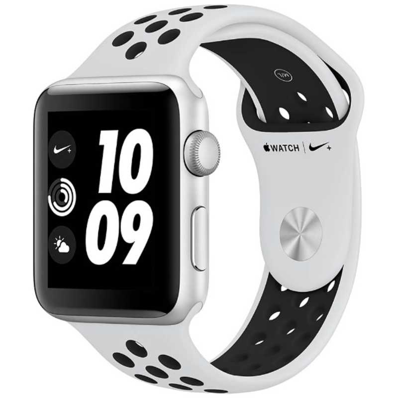 アップル アップル Apple Watch Nike+（GPS） 42mm シルバーアルミニウムケースとピュアプラチナ/ブラックNikeスポーツバンド　MQL32J/A MQL32JA MQL32JA