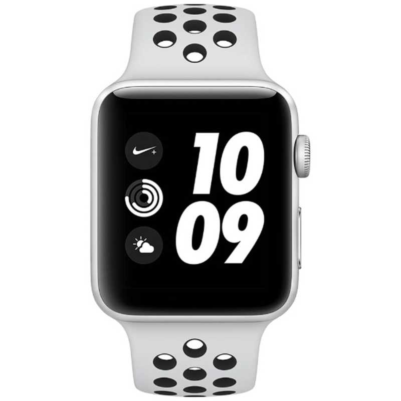 アップル アップル Apple Watch Nike+（GPS） 42mm シルバーアルミニウムケースとピュアプラチナ/ブラックNikeスポーツバンド　MQL32J/A MQL32JA MQL32JA
