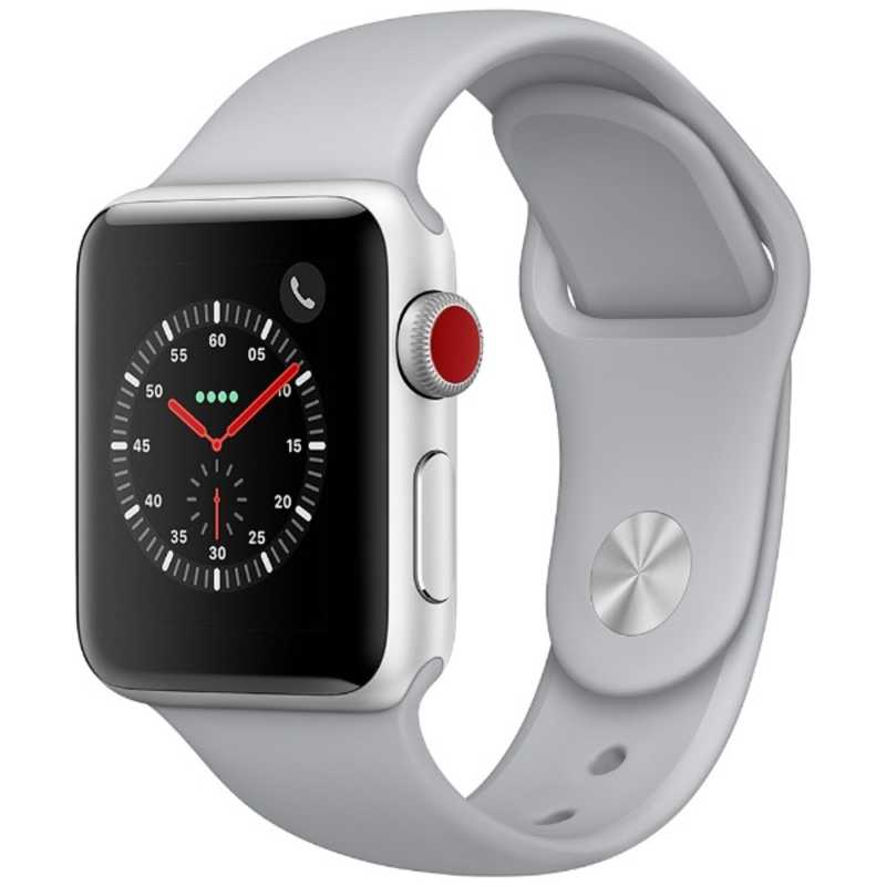 アップル アップル Apple Watch Series 3(GPS+Cellularモデル) 38mm MQKF2J/A シルバｰアルミニウムケｰスとフォッグスポｰツバンド  MQKF2J/A シルバｰアルミニウムケｰスとフォッグスポｰツバンド 
