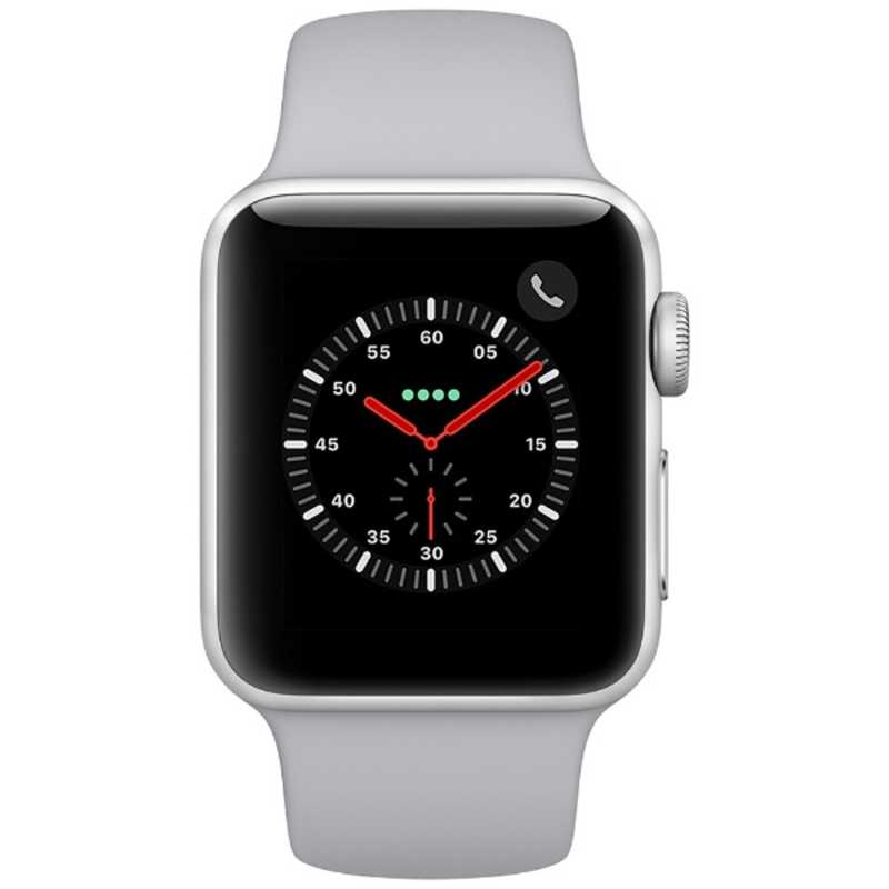 アップル アップル Apple Watch Series 3(GPS+Cellularモデル) 38mm MQKF2J/A シルバｰアルミニウムケｰスとフォッグスポｰツバンド  MQKF2J/A シルバｰアルミニウムケｰスとフォッグスポｰツバンド 