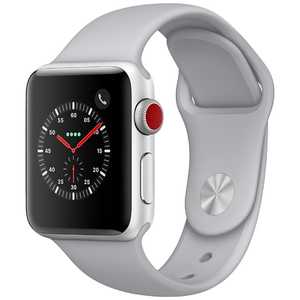 アップル Apple Watch Series 3(GPS+Cellularモデル) 38mm MQKF2J/A シルバｰアルミニウムケｰスとフォッグスポｰツバンド 