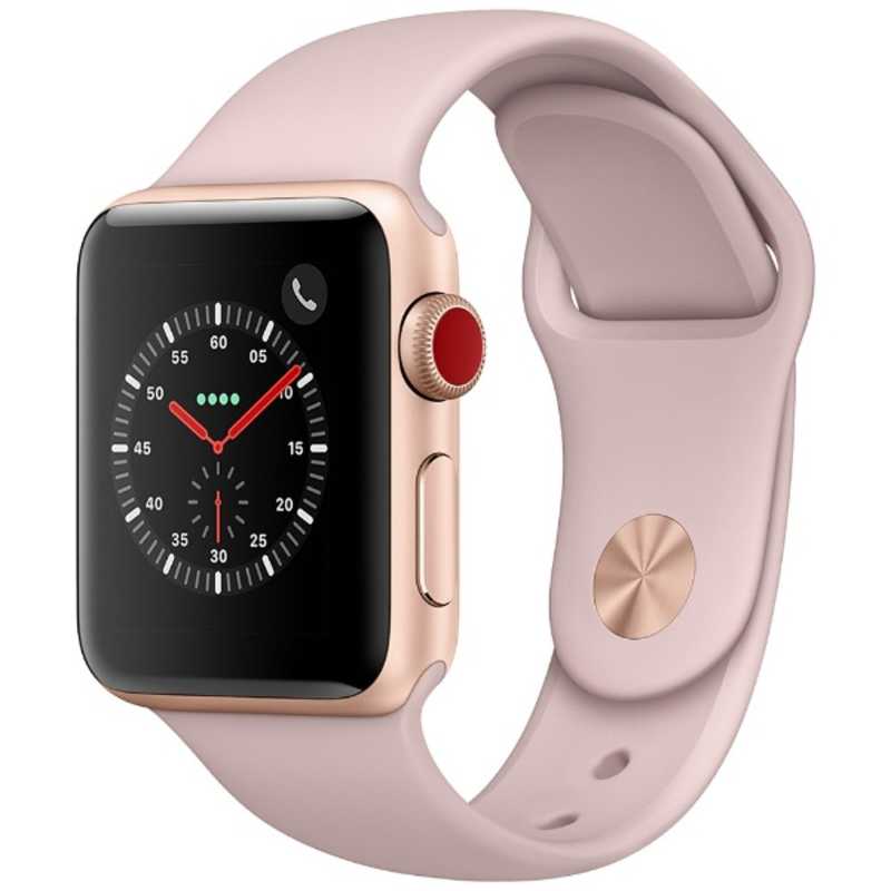 アップル アップル Apple Watch Series 3（GPS + Cellularモデル） 38mm ゴールドアルミニウムケースとピンクサンドスポーツバンド　MQKH2J/A MQKH2JA MQKH2JA