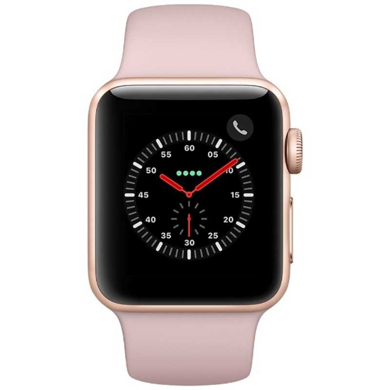 アップル アップル Apple Watch Series 3（GPS + Cellularモデル） 38mm ゴールドアルミニウムケースとピンクサンドスポーツバンド　MQKH2J/A MQKH2JA MQKH2JA