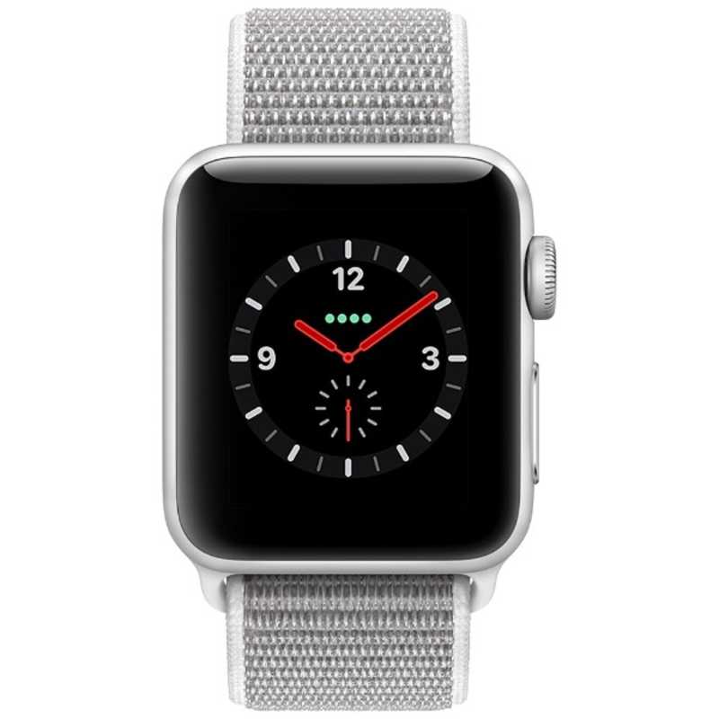 アップル アップル Apple Watch Series 3(GPS+Cellularモデル) 38mm MQKJ2J/A シルバｰアルミニウムケｰスとシｰシェルスポｰツルｰプ MQKJ2J/A シルバｰアルミニウムケｰスとシｰシェルスポｰツルｰプ