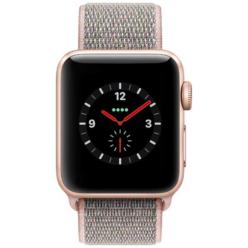 アップル アップル Apple Watch Series 3（GPS + Cellularモデル） 38mm ゴールドアルミニウムケースとピンクサンドスポーツループ　MQKL2J/A MQKL2JA MQKL2JA