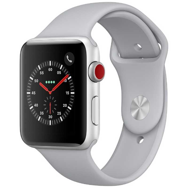 アップル アップル Apple Watch Series 3(GPS+Cellularモデル) 42mm MQKM2J/A シルバｰアルミニウムケｰスとフォッグスポｰツバンド  MQKM2J/A シルバｰアルミニウムケｰスとフォッグスポｰツバンド 