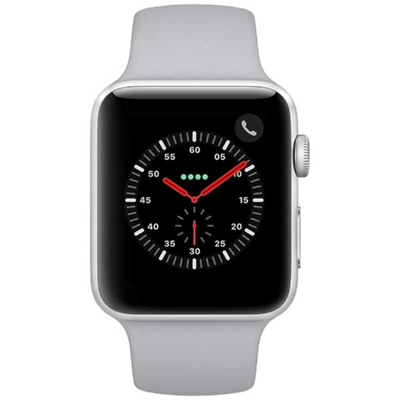 アップル アップル Apple Watch Series 3(GPS+Cellularモデル) 42mm MQKM2J/A シルバｰアルミニウムケｰスとフォッグスポｰツバンド  MQKM2J/A シルバｰアルミニウムケｰスとフォッグスポｰツバンド 