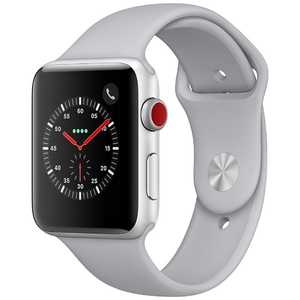アップル Apple Watch Series 3(GPS+Cellularモデル) 42mm MQKM2J/A シルバｰアルミニウムケｰスとフォッグスポｰツバンド 