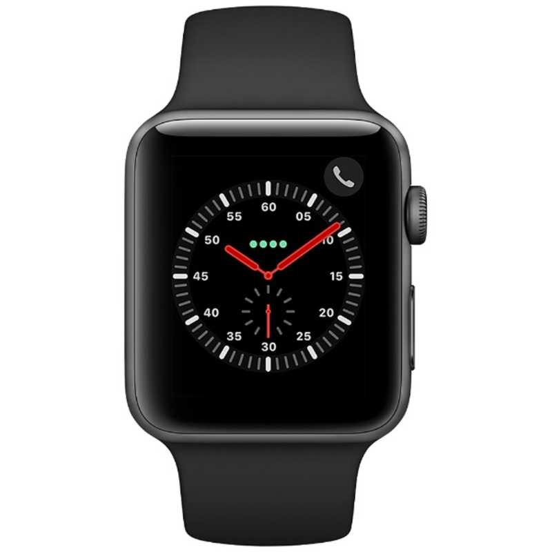 アップル アップル Apple Watch Series 3(GPS+Cellularモデル) 42mm MQKN2J/A スペｰスグレイアルミニウムケｰスとブラックスポｰツバンド  MQKN2J/A スペｰスグレイアルミニウムケｰスとブラックスポｰツバンド 