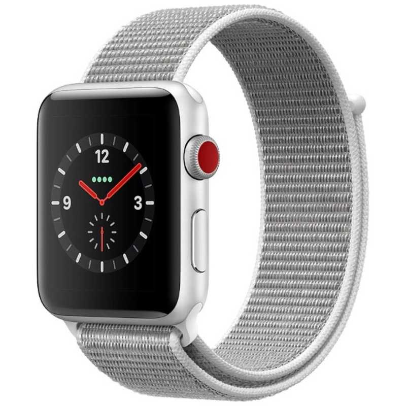 アップル アップル Apple Watch Series 3（GPS + Cellularモデル） 42mm シルバーアルミニウムケースとシーシェルスポーツループ　MQKQ2J/A MQKQ2JA MQKQ2JA