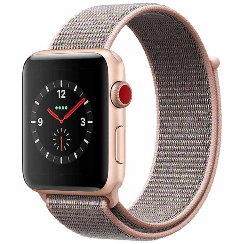 アップル アップル Apple Watch Series 3(GPS+Cellularモデル) 42mm MQKT2J/A ゴｰルドアルミニウムケｰスとピンクサンドスポｰツルｰプ  MQKT2J/A ゴｰルドアルミニウムケｰスとピンクサンドスポｰツルｰプ 