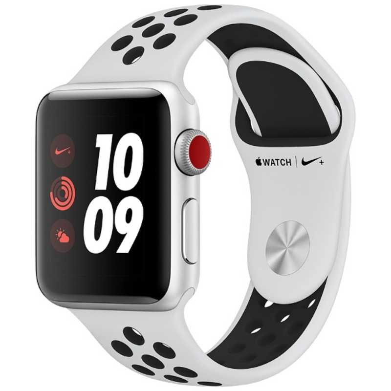 アップル アップル Apple Watch Nike+（GPS + Cellularモデル） 38mm シルバーアルミニウムケースとピュアプラチナ/ブラックNikeスポーツバンド　MQM72J/A MQM72JA MQM72JA
