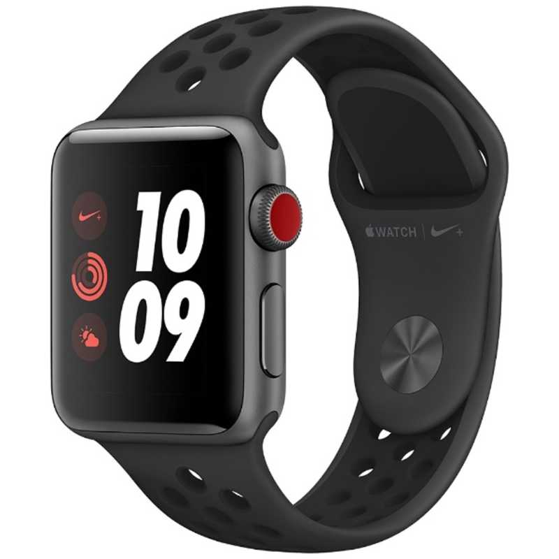 アップル アップル Apple Watch Nike+(GPS+Cellularモデル) 38mm MQM82J/A スペｰスグレイアルミニウムケｰスとアンスラサイト/ブラックNikeスポｰツバンド  MQM82J/A スペｰスグレイアルミニウムケｰスとアンスラサイト/ブラックNikeスポｰツバンド 
