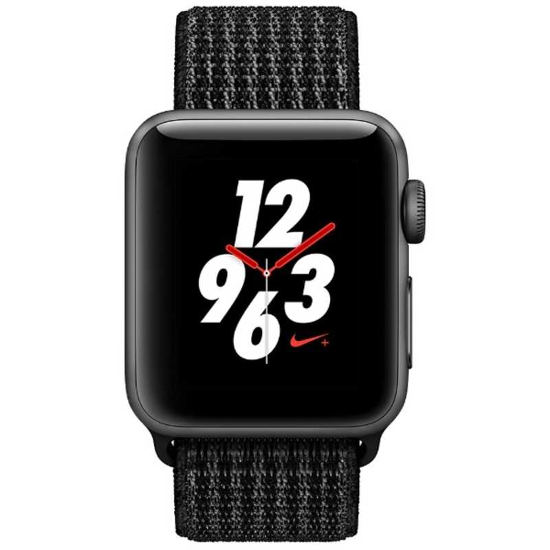 アップル アップル Apple Watch Nike+(GPS+Cellularモデル) 38mm MQMA2J/A スペｰスグレイアルミニウムケｰスとブラック/ピュアプラチナNikeスポｰツルｰプ  MQMA2J/A スペｰスグレイアルミニウムケｰスとブラック/ピュアプラチナNikeスポｰツルｰプ 