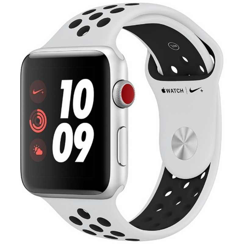 アップル アップル Apple Watch Nike+（GPS + Cellularモデル） 42mm シルバーアルミニウムケースとピュアプラチナ/ブラックNikeスポーツバンド　MQME2J/A MQME2JA MQME2JA