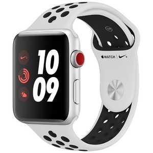アップル Apple Watch Nike+（GPS + Cellularモデル） 42mm シルバーアルミニウムケースとピュアプラチナ/ブラックNikeスポーツバンド　MQME2J/A MQME2JA