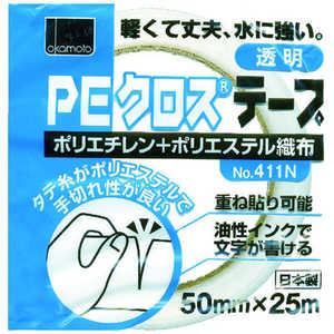 オカモト NO411N PEクロステープ包装用 透明 50ミリ 411N50T_
