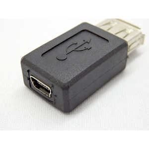 SSAサービス USB変換コネクタ miniUSB(メス) USB A(メス) ※OTG非対応 ブラック SMIFUAF