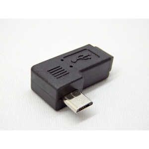 SSAサービス USB L型変換コネクタ miniUSB(メス) microUSB(オス) ※OTG非対応 ブラック SMIFMCML