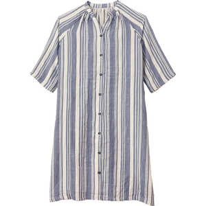 タオル美術館 レディースガーゼワンピース(立襟) ブルー cococi LDK