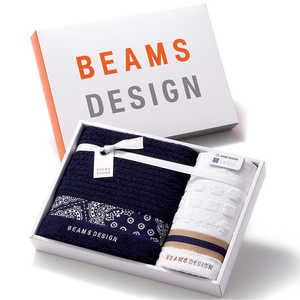 タオル美術館 ラインバンダナ ウォッシュタオル×1 バスタオル×1 ネイビー BEAMS タオル美術館 ラインバンダナ ウォッシュタオル×1 バスタオル×1 ネイビー BEAMS