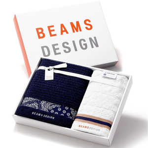 タオル美術館 ラインバンダナ フェイスタオル×1 バスタオル×1 ネイビー BEAMS タオル美術館 ラインバンダナ フェイスタオル×1 バスタオル×1 ネイビー BEAMS
