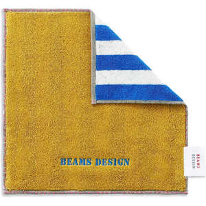 タオル美術館 リバースストライプ タオルハンカチ イエロー BEAMS
