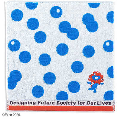 タオル美術館 ミャクミャクドット タオルハンカチ ブルー 大阪万博 の