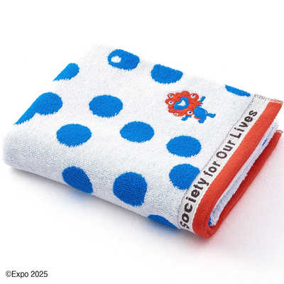 タオル美術館 ミャクミャクドット フェイスタオル ブルー 大阪万博 の