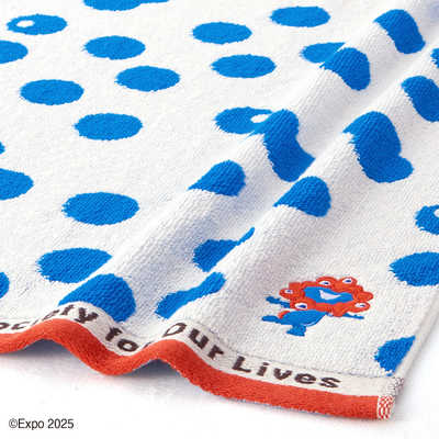 タオル美術館 ミャクミャクドット フェイスタオル ブルー 大阪万博 の