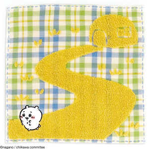 タオル美術館 チェック タオルハンカチ イエロー ちいかわ タオル美術館 チェック タオルハンカチ イエロー ちいかわ