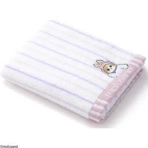 タオル美術館 ストライプ フェイスタオル パープル mofusand タオル美術館 ストライプ フェイスタオル パープル mofusand