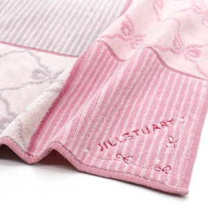 タオル美術館 リボンストライプ タオルハンカチ ピンク JILLSTUART タオル美術館 リボンストライプ タオルハンカチ ピンク JILLSTUART