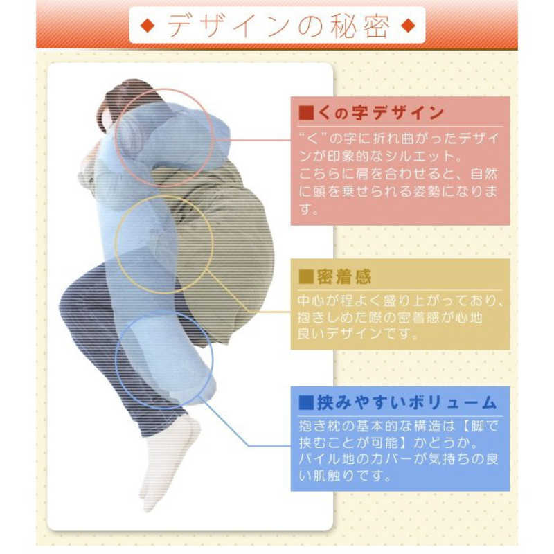 ラック ラック パイル 抱き枕 (ブルー/約43×100×13cm)  