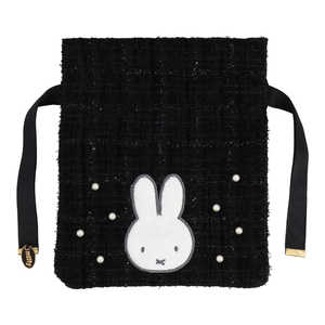 粧美堂 ミッフィーツイード巾着ポーチ BLACK MF56920