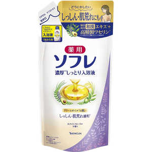 バスクリン 薬用ソフレ 濃厚しっとり入浴液 ホワイトフローラルの香り つめかえ用400ml