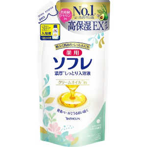 バスクリン 薬用ソフレ 濃厚しっとり入浴液 リラックスサボンの香り つめかえ用 400mL 