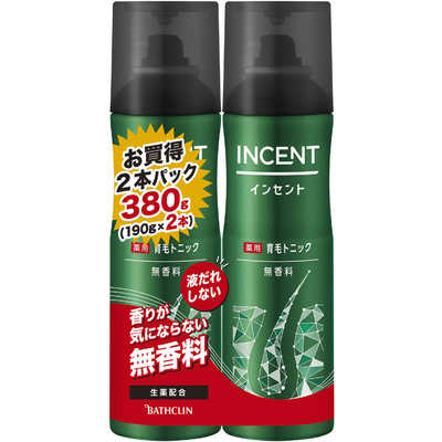アース製薬 INCENT(インセント) 薬用育毛トニック 無香料 190g ペア