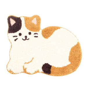 オカ 洗える ラグマット マルチ 小さめ アクセント ミケネコ ファンディットアニマル 57524