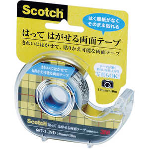 3Mジャパン 3M はってはがせる両面テープ ディスペンサー付 19mmX10m 667119D_