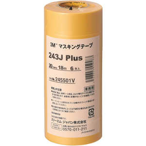 3Mジャパン 3M マスキングテープ 243J Plus 20mmX18m 6巻入り 243J20_