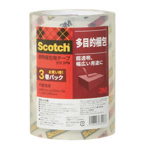 3Mジャパン 3M 透明梱包用テープ 48mmX50m 3巻パック 中･軽量物用 313 3133PN_