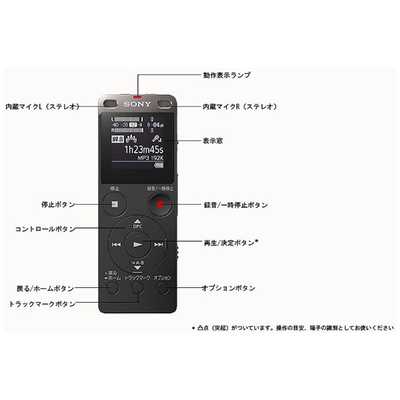 ソニー SONY ICレコーダー ブラック [4GB /ワイドFM対応] ICD-UX560F