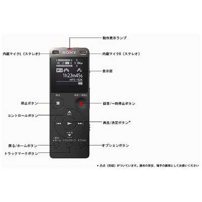 ソニー SONY ICレコーダー ブラック [4GB /ワイドFM対応] ICD